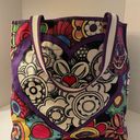 Brighton  Groove II Bag Tote LOVE Canvas Colorful Zip Pocket LARGE Retro Photo 2