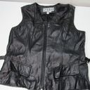 Vtg Siena Studio Women's lg Black Soft Leather Vest w/belt Moto Y2k Goth Grunge Photo 5