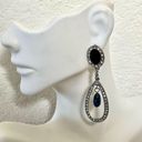 Charter Club  NWT silver  tone and blue rhinestone drop earrings Photo 5