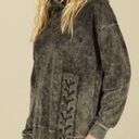 Vintage Havana NEW  women's small (oversized) blk/gray super soft hooded sweater Photo 5