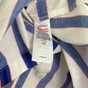 Joules| Lorena Striped Long Line Woven Shirt Blue Coral Button Front NWT sz 4 Photo 5