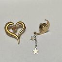 The Moon Lot Of 2 Signed Avon Gold Tone Brooch / Lapel Pin Heart /  Photo 2