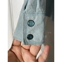 Bernardo  Baby Blue Suede Leather Button Down Jacket, Size 6 Petite Photo 5