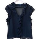 Metro  7 Cap Sleeve Sheer Ruffled Top size XL Photo 0