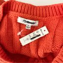 Madewell NWT  Cable-Knit V-Neck Crop Sweater Roasted Squash Orange Photo 3