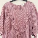 Terra & Sky Women’s Short Sleeve Ruffle Woven Stripe Shirt Blouse Plus Size 3X Photo 3