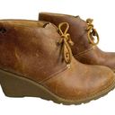 Sperry Stella Prow Brown Leather Lace-Up Wedge Bootie Photo 0