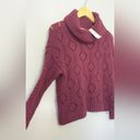 Loft Bobble Turtleneck Knit Burgundy Sweater Size Large NWT Photo 2