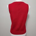 Talbots 14.  crimson Italian merino wool argyle vest size small Photo 3