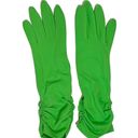 Vintage Neon Green Nylon Forearm Gloves Photo 2