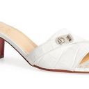 Christian Louboutin  Lock Art Slide Sandals in White Croc Photo 0