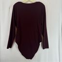 Old Navy Square Neck Long Sleeve Bodysuit XL Maroon Photo 7