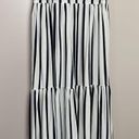 Loft  Women's NWT Striped Tiered Square Neck Dress - Black/White Size 8 Photo 5