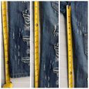 BCBGMAXAZRIA  Distressed Boyfriend Jeans Gina Cyan Blue Size 25 oversized 30W Photo 3