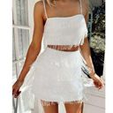 Show Me Your Mumu  Swift Fringe Skort in White Beaded Fringe L Photo 0