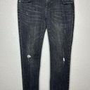 CAbi  Slim Boyfriend Jeans Black Distressed Shadow Wash #3749 Size 6 Photo 0