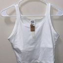 Victoria's Secret NWT Victoria’s Secret PINK White Crop Tank Size L, Built In Liner Photo 0