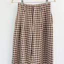 12th Tribe Gingham Plaid Wide Leg High Rise Pants Photo 2