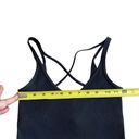 Vuori  Women’s XS Rib Crop Tank Solid Black Strappy Back Minimalist Built In Bra Photo 7