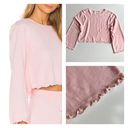 Lovers + Friends  Mica Long Bell Sleeve Crop Sweater With Frill Hem Size S Photo 1