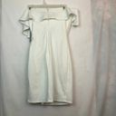 Sequin Hearts NEW NWT  Off the Shoulder Dress Cream Ivory Fitted Bodycon Mini 9 Photo 6