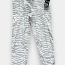 Gottex New  PeachSkin Collection White Silver Zebra Capri Leggings Small NWT Photo 0