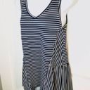 Modcloth  Stripe Ruffle Tank Top In Every Direction Knit Navy Blue Cream White S Photo 5