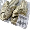 J.Crew  Leather Menorca Padded Twist Knot Flat Sandals Gold Metallic Size 7 Photo 10