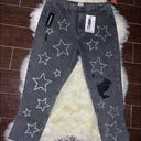 Simple Society  super high rise rhinestone/ distressed faded black denim sz 17/33 Photo 0