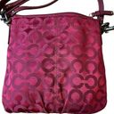 Coach  Plum Cherry Brooke Op Art Crossbody Mini Hand Bag Photo 4