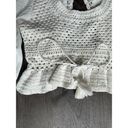 Free People NWT  - Megan Crochet Knit Ivory Top XS Boho Peasant Festival Blouse Photo 5