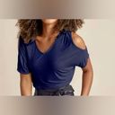 Venus 💙EUC  V Neck Cold Shoulder Blouse Photo 1