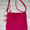 Vera Bradley  Quilted Fushia Pink Large Crossbody Purse Women’s Bag Photo 8