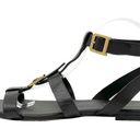 Christian Dior  Double-D Gold Buckle Black Leather Gladiator Strappy Flat Sandals Photo 0