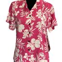 Caribbean Joe NWT  Pink Women’s Hawaiian Aloha Shirt Size Medium Photo 1