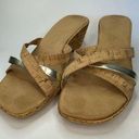 Italian Shoemakers  Cork Wedge Strappy Metallic Wedge Soft Insole Sandals 7.5 Photo 0