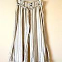 REWASH  | Tan Striped Paper Bag Cropped Pants Sz L Photo 0