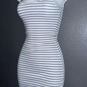 Brandy Melville Spring Bodycon Sundress Blue & White Striped Summer Dress Small Photo 0