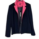 Lee Henry  Navy Blue & Hot Pink Long Sleeve Open Blazer Size 12 Photo 0