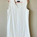 Harper  241 White Eyelet Cotton Sleeveless Shift Mini Dress Size 6 Photo 0