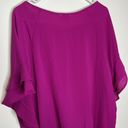 Umgee 🆕 NWT  Natalia Solid Fuchsia Ruffle Dolman Sleeve Flowy Top Photo 7