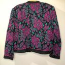 Lee Heury  Vintage 1980s Floral Blazer Open Front XXL Photo 3