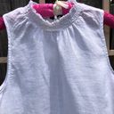 Harvé Benard NEW Harve Benard White linen high neck sleeveless blouse L Photo 2