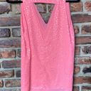 Cooper and Ella  Coral Pink Gold Polka Dot Keyhole Sleeveless Blouse Women's Small Photo 6