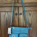 Baggallini Baggalini Big Sydney Crossbody Travel Purse Bag Aqua Blue Nylon Water Resistant Photo 0