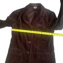 J.Jill  Corduroy Blazer Sz Med Grandpa Jacket Brown 100% Cotton Velour Trim Photo 4