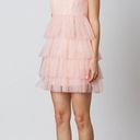 Cotton Candy LA NEW  Blush Strapless Tiered Tulle Mini Dress Size Small Photo 1