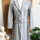 Vintage 1970’s Pastel Striped Blazer & Skirt Suit Set Small Multiple Photo 0