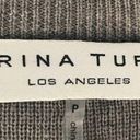 Trina Turk  Gray Wool Knit Mock Neck Short Sleeve Belted Tunic Sweater XS-SM Photo 3