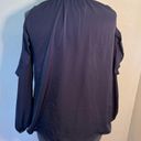 Vintage Havana  Cold Shoulder Ruffle Blouse Navy Blue Photo 7